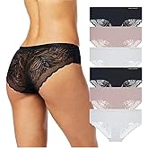 Vince Camuto Women’s Hipster Underwear, Soft Seamless Lace, Breathable Ladies Panties, 3/6 Pack, Ropa Interior de Mujer