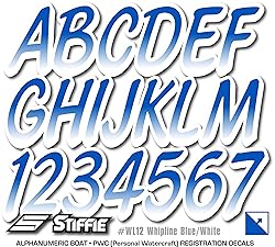 STIFFIE Whipline Blue/White 3" Alpha-Numeric