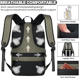 VSNOON Anti-Theft Laptop Backpack 15.6-17.3 inch USB Lock Water Resistant Green view 5
