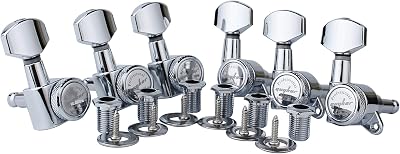 Guyker 6x Guitar Locking Tuners 1:18 Hex GK07SP Chrome for ST LP SG