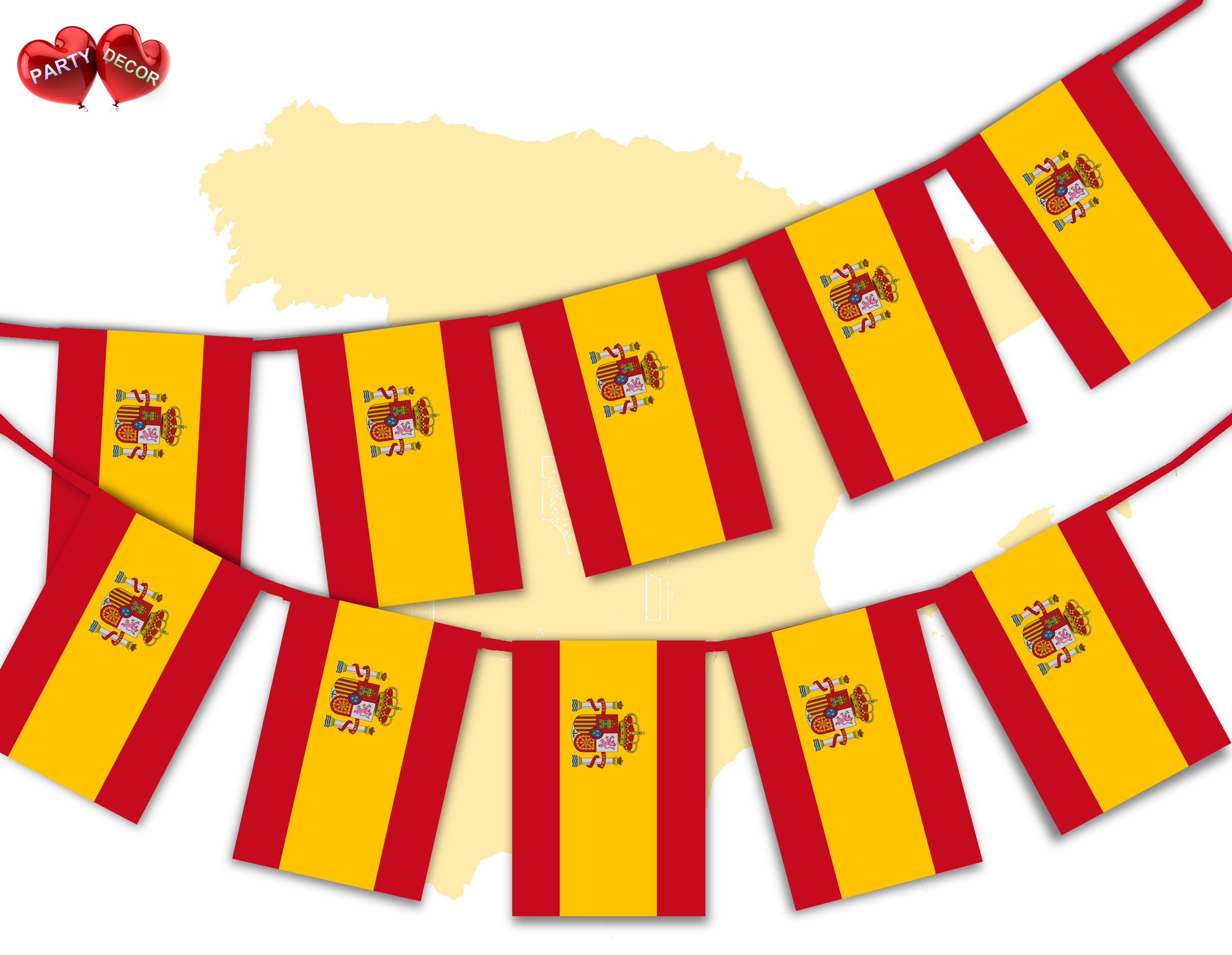 Party Decor Spanish Full Flag Patriotic Themed Bunting Banner 12