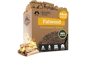 DOUBLE TREE FOREST PRODUCTS Double Tree Fatwood Fire Starter Sticks - Organic Resin Rich Premium – Fire starter for Wood Stoves, Fireplaces, Campfires, Bonfires - Non-Toxic (14 Pounds)