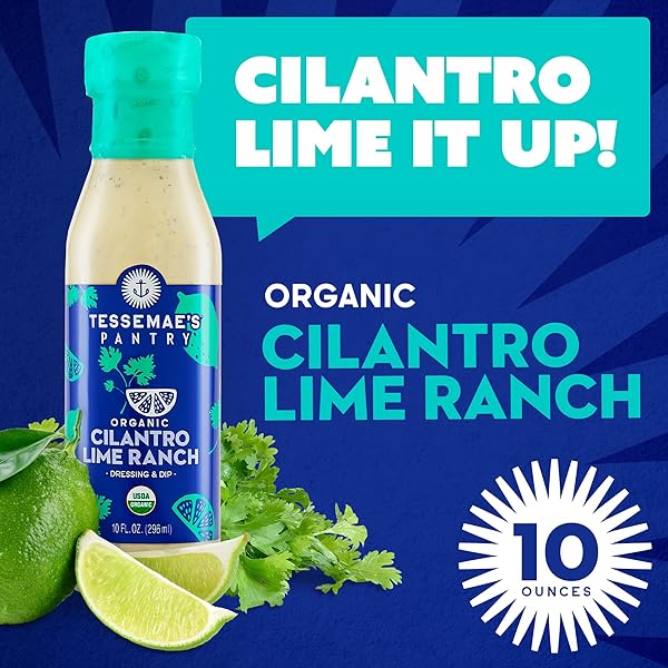 TESSEMAE’S ALL NATURAL SALAD DRESSING – FRESH FLAVORS FOR EVERY PLATE (1 PACK, CILANTRO LIME RANCH)
