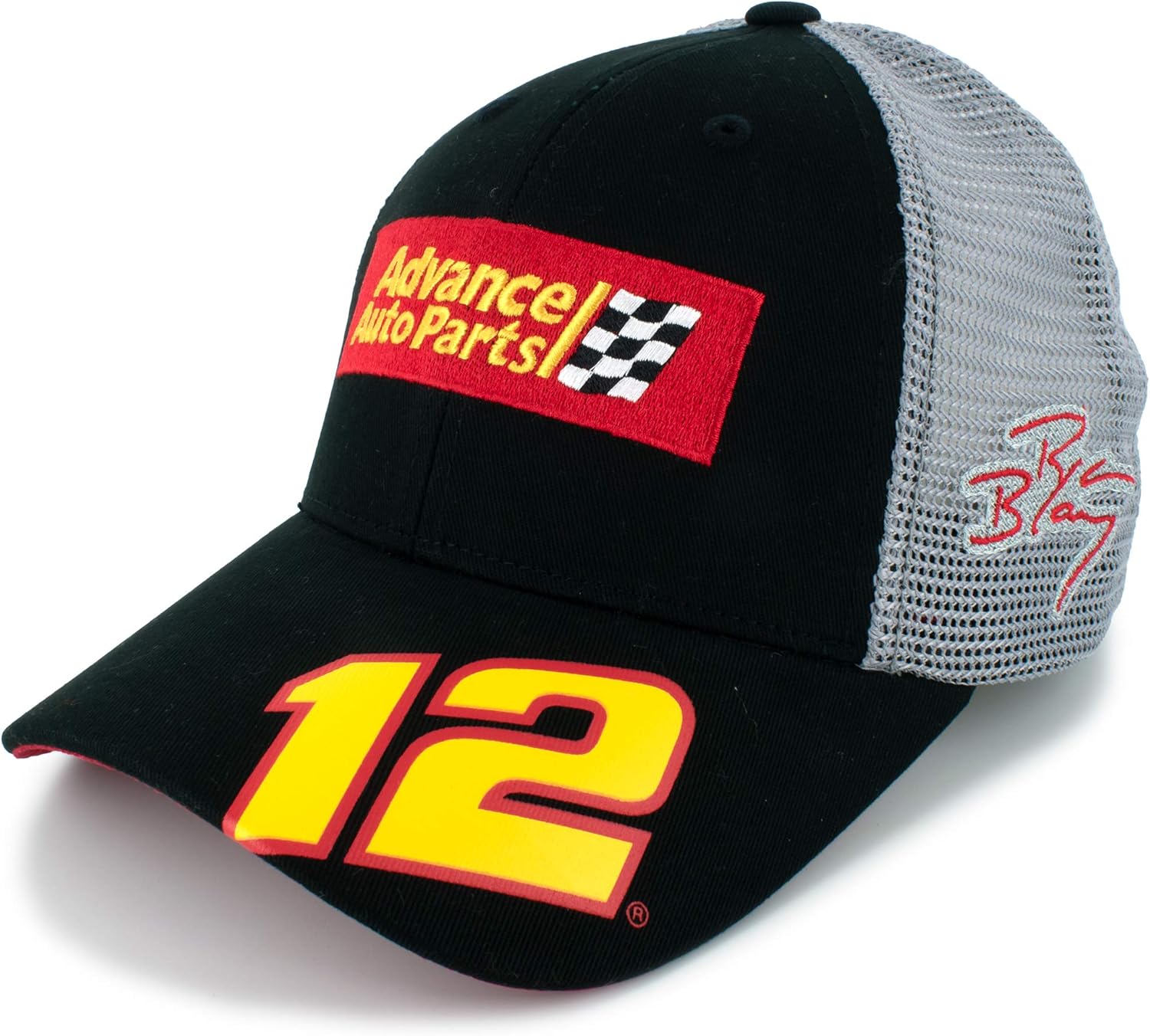 Checkered Flag Ryan Blaney Advance Auto Parts 12 Team Hat Black at
