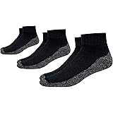 Foot ComfortDiabetic Care Unisex Quarter Socks 3 Pairs (Black, Medium)
