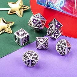 DNDND Metal Dice Set, 7 Pieces Polyhedral Dragon