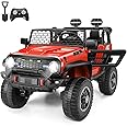 Hikole Two Seater 24Volt Ride on Toys for Big Kids with Parent Remote, 4×4wd Switchable, Electric Car, Side by Side Truck, Shovel, Led Car Lights, Horn, Music/USB/Bluetooth, Red