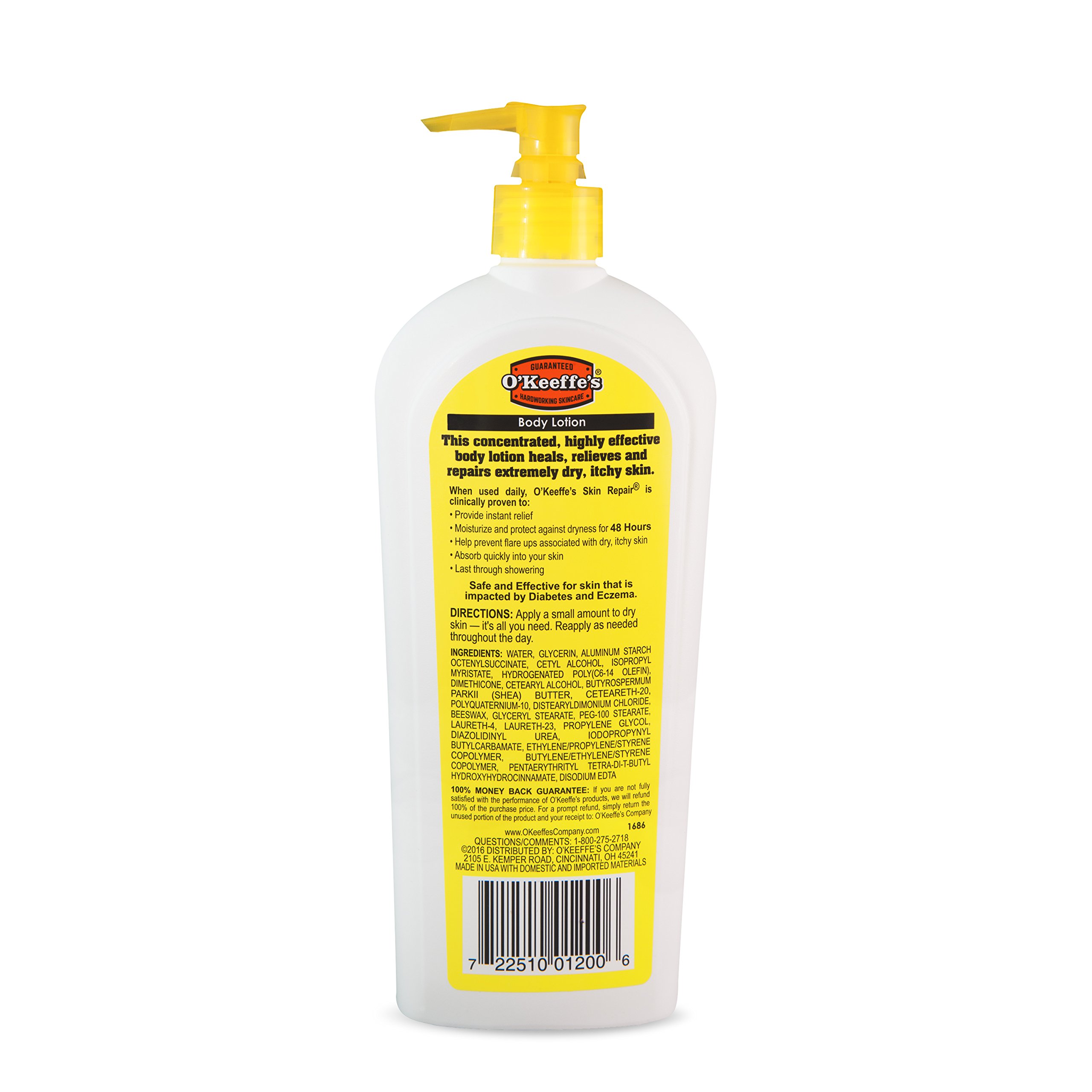 O'Keeffe's Skin Repair Body Lotion and Dry Skin Moisturizer, Pump