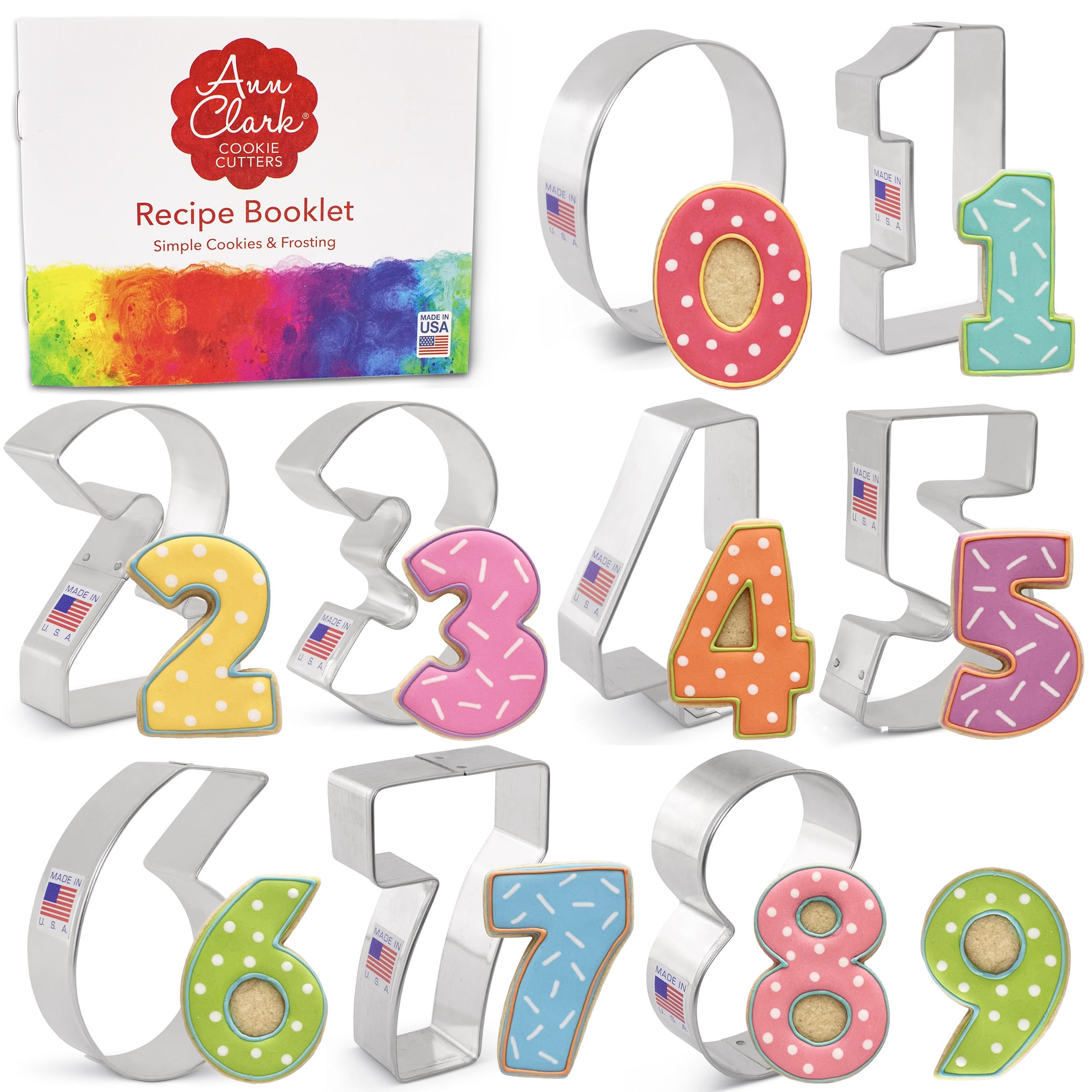Number Cookie Cutters 9-Pc. Set Made by Ann Clark