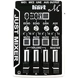 Maker Hart Just Mixer M - Mini Microphone Mixer with Preamp for Phantom Power, USB Audio Input and Output (Basic Package, Bla