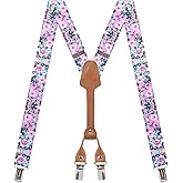 Action Ward Women's Suspenders - 1" Width - Y Back 4 Clip Skinny Ladies Suspenders