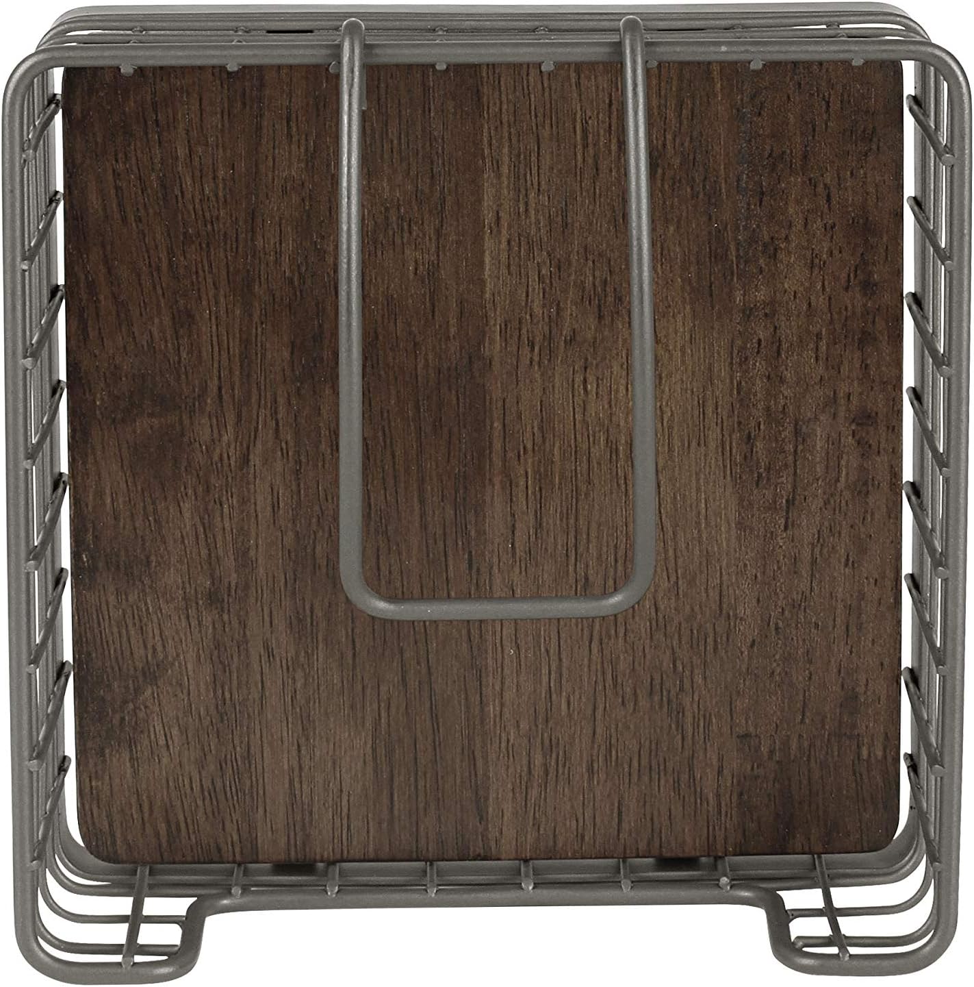 Spectrum Diversified Vintage Flat Holder with Weighted Arm, Farmhouse Kitchen Napkin Dispenser, Sturdy Steel Rustic Kitchen & Dining Room Decor, One, Industrial Gray: Kitchen & Dining