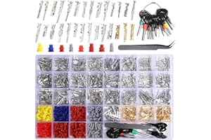 shengbowi Connector Pins Kit Crimped Terminal Pin Automotive Car Electrical 1/1.5/1.8/2.2/2.3/2.5/2.8/3.5mm Male&Female Wire Seals Removal Tool kit Motorcycle ATV Wire Non-Insulated Plug Crimp Set