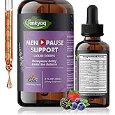 Q'ankyaq Menopause Support Liquid Drops with Ashwagandha, Red Clover, Black Cohosh, Chasteberry - Hot Flashes, Hormone Balance, Mood & Energy, Metabolism, 2 Fl Oz