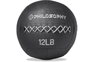 Philosophy Gym Wall Ball - Soft Shell Weighted Medicine Ball with Non-Slip Grip