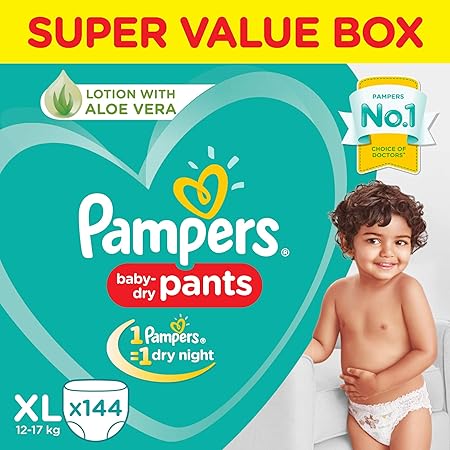 Pampers New Diaper Pants Super Value Box, Extra Large (Pack of 144)