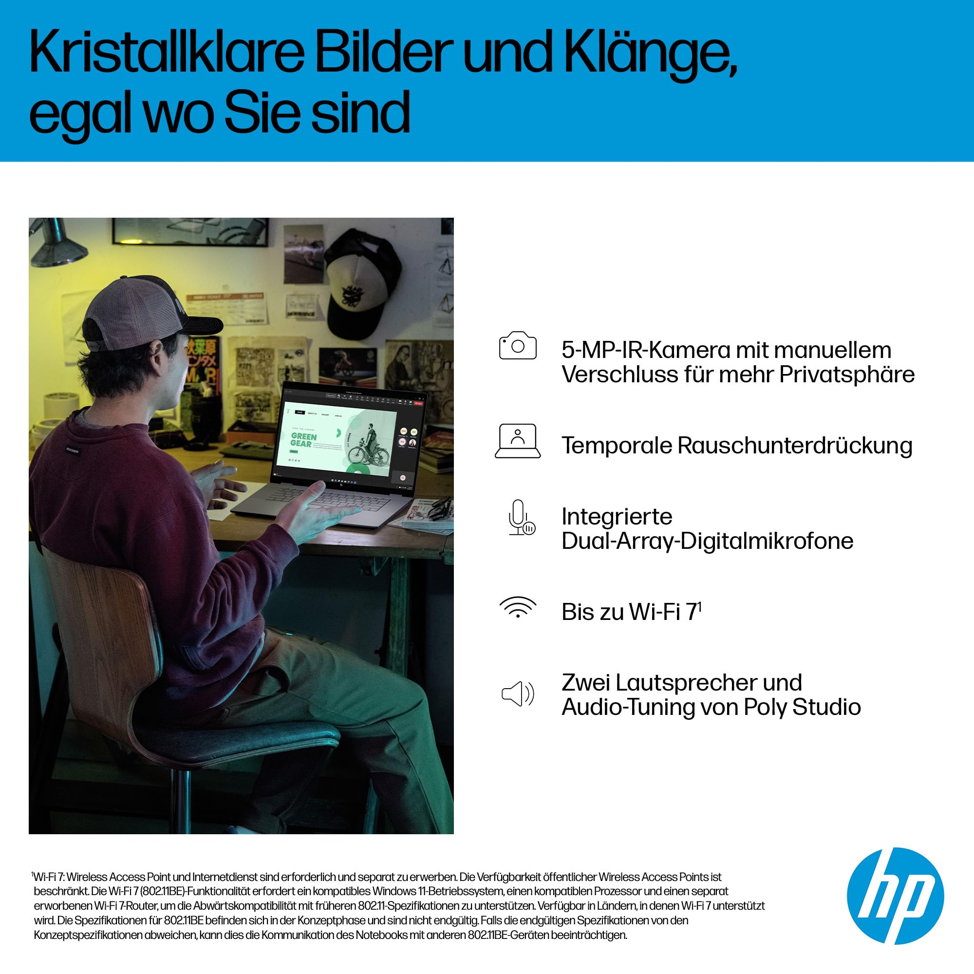 HP OmniBook X Flip 2in1 Next Gen AI Laptop | AMD Ryzen AI 5 340 (6C) | dedizierte NPU für KI | 50 NPU Tops | Copilot+ PC | 16" WUXGA 1920x1200 Touchscreen | 16GB | 512GB SSD | Win11 | QWERTZ | Silber 6