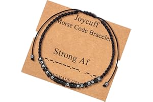 JoycuFF Inspirational Morse Code Bracelets for Men Women Mothers Day Fathers Day Birthday Christmas Gifts for Mom Mother Father Daughter Aunt Grandmother Jewelry Cord Wrap Memorial Graduation