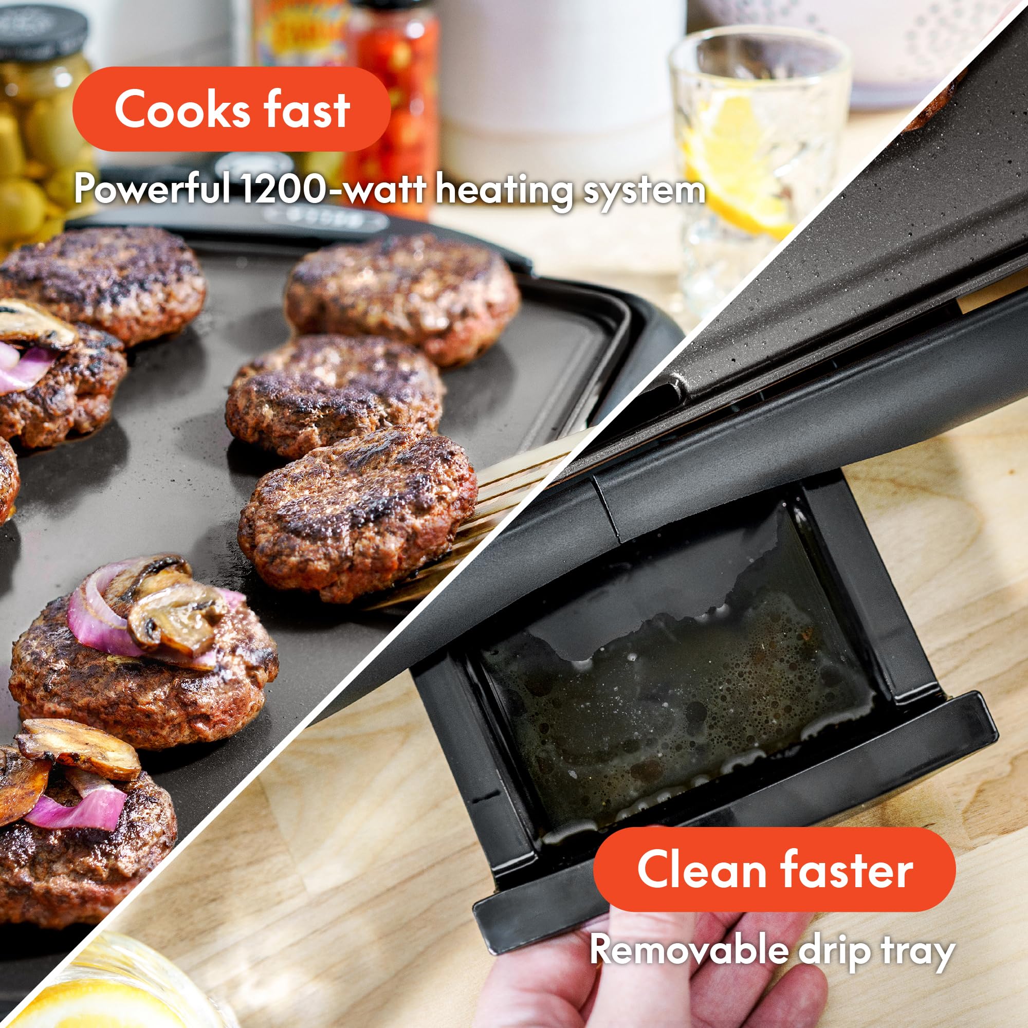 BELLA Electric Griddle & Flat Grill with Nonstick Large Cooking Surface and Removable Probe for Eggs, Tortillas, Pancake and more, 10.5