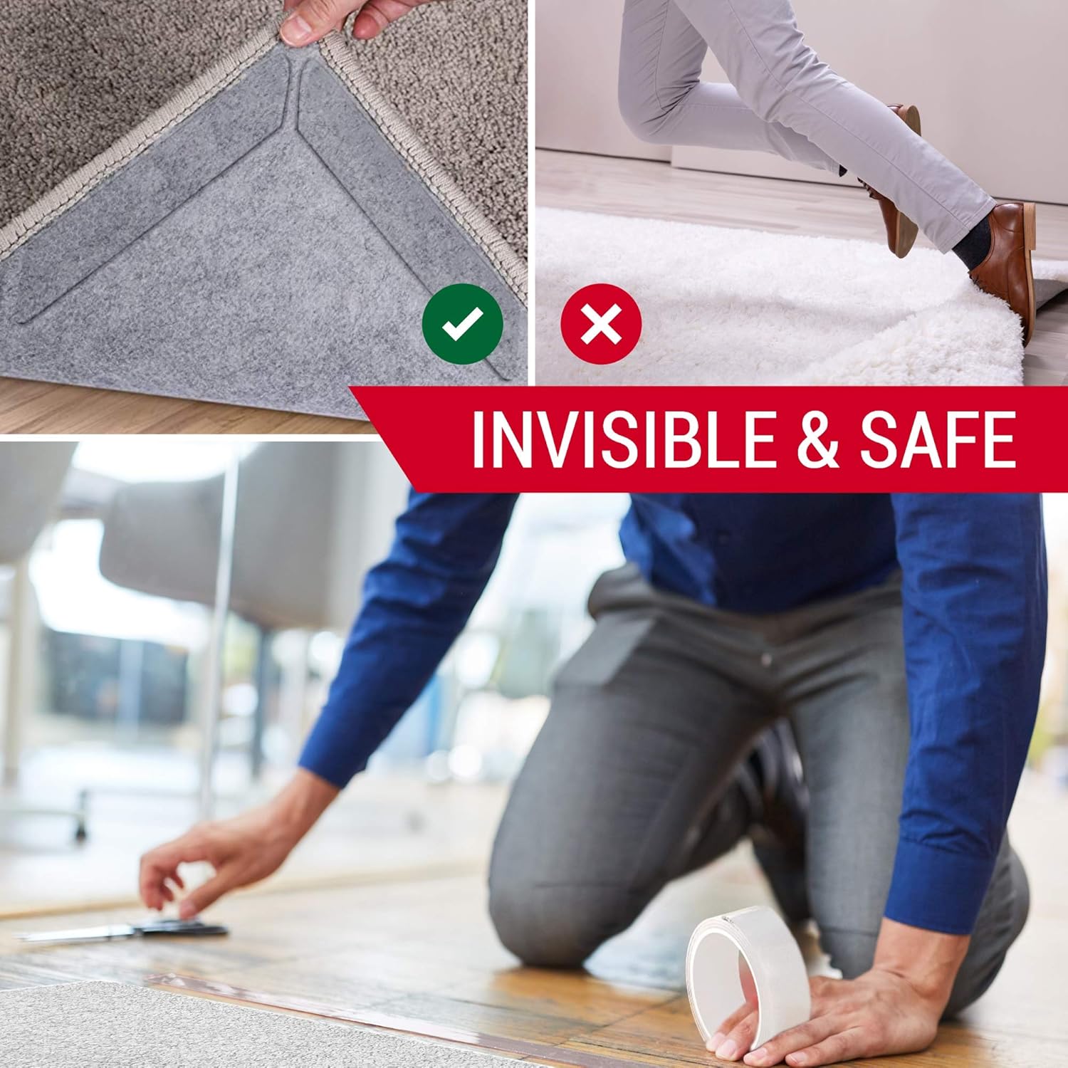 Double Sided Tape for Walls - Heavy Duty Removable Mounting Tape - Strong Adhesive, Washable and Reusable - Wall Tape for Picture Photo Carpet Decoration - Poster Tape Roll 17ft, 1.18inch: Industrial & Scientific