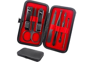 LXZYU Manicure Set Stocking Stuffers for Men, Stocking Stuffers for Teens Manicure Kit Nail Clippers Kit Grooming Kit Pedicure Care Tool Christmas Gifts for Men Dad Birthday Gifts for Teen Boys Father Black