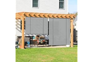 Coarbor Outdoor Roll up Shades Blinds for Porch Patio Shade Exterior Roller Shade Privacy Shade Screen for Deck Pergola Gazebo Grey 5'W x 6'H