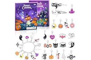 SWIND Halloween Advent Calendar 2025 for Girls and Boys With 24 Days Unique Gift Countdown Calendar Spooky Castle Design Blind Box DIY Creative Charm Pendant Bracelet
