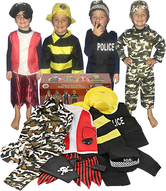Fedio Boys Dress up Trunk 14Pcs Kids Role Play Dress up
