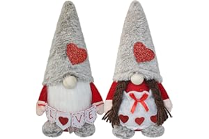 CRCZK Valentines Day Gnomes Plush Decor, Love Gnomes Ornaments,Valentines Day Tiered Tray Decor, Valentines Gnomes Gift, Home Office Valentines Day Decoration