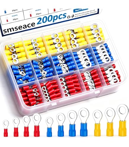 uxcell 1000 Pcs RV1.25-5S AWG 22-16 Red Sleeve Pre Insulated Ring