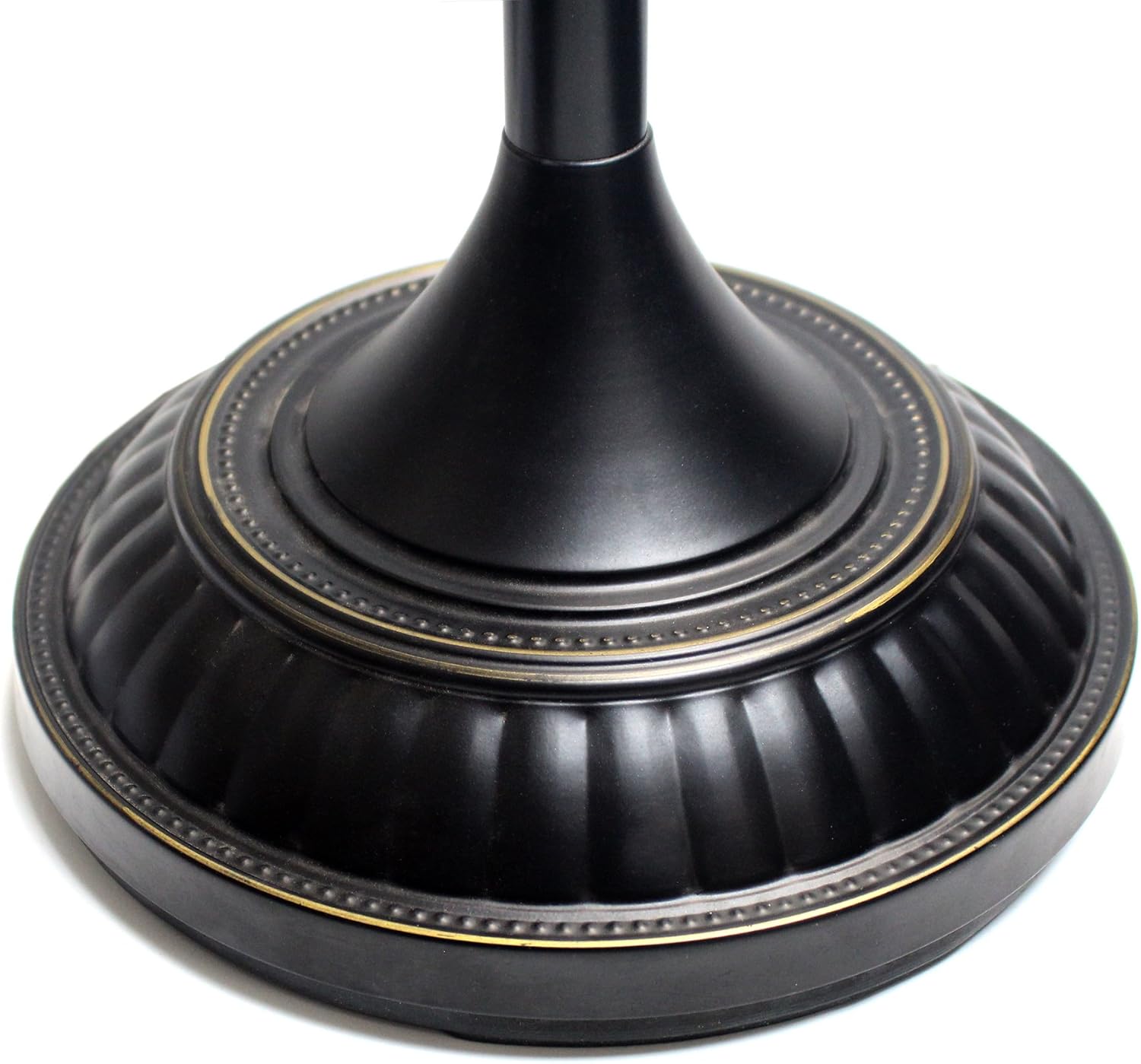 Elegant Designs LF2001-RBZ 1 Light Torchiere Marbelized Glass Shade Floor Lamp, Restoration Bronze/Amber - - 