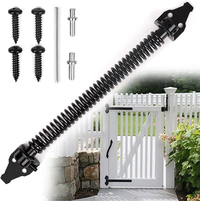 Weielt 14 Inch Gate Spring Closer Adjustable Self Closing for Wooden Gates Black
