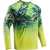 Rodeel Mens Loose-Fit Fishing T-Shirt Vented River Bluff Performance Long Sleeve Shirt UPF 50 Sleeve