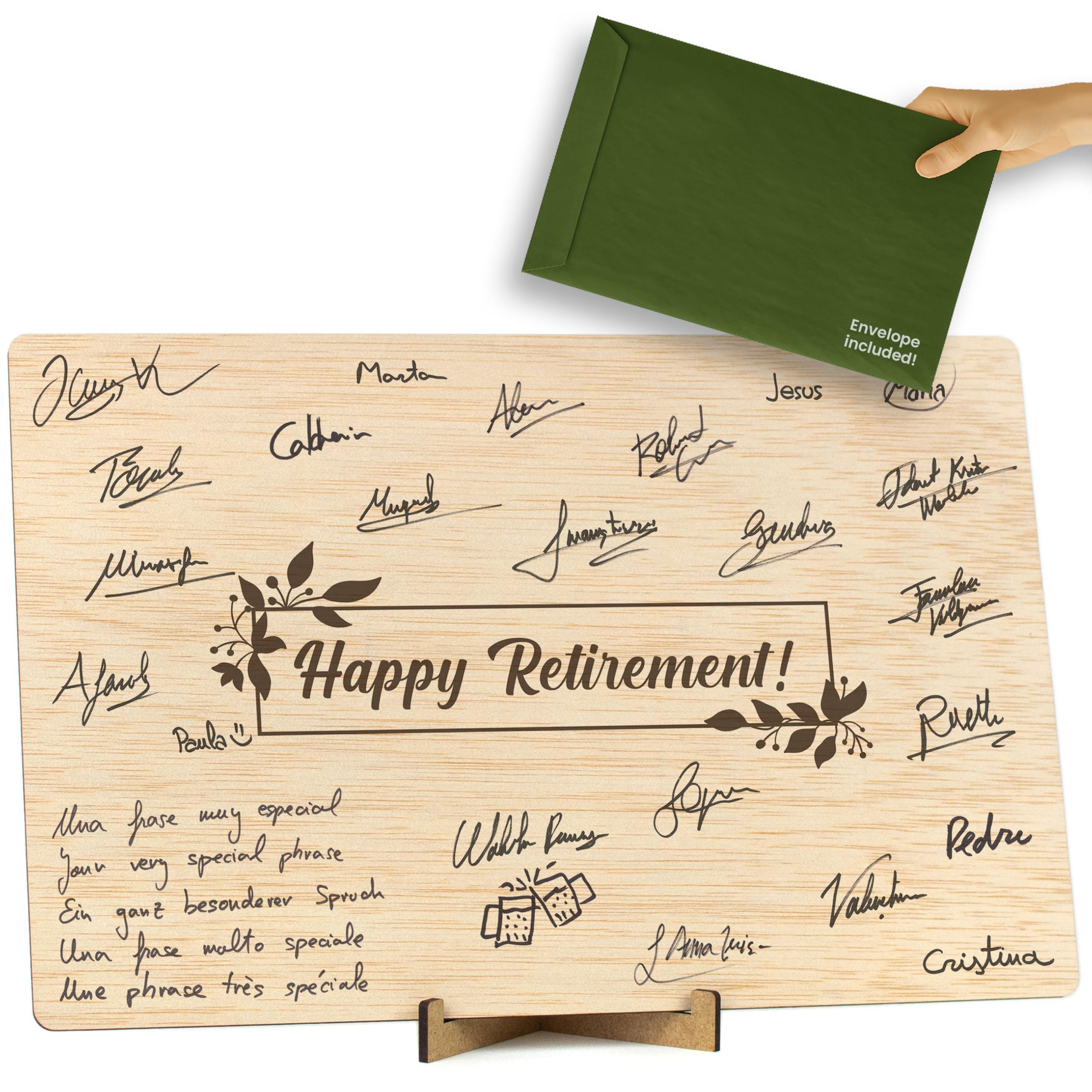 CONTRAXT Large Happy Retirement Card Alternative Signature Book Original Gift for Party Decoration Decor for retiring Men or Women coworker — image 1