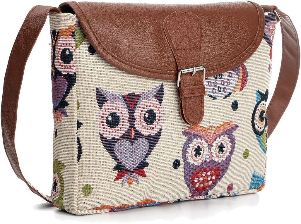 Nawoshow Fashion Women Lady Many Owl Satchel Cross-Body Bag Shoulder Bag Messenger Bag (D)