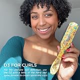 Denman D3 Original Curl Definer & Styler 7 Row Detangling Brush Tiger view 3