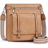 Roulens Crossbody Bags for Women,Multi Pocket Crossbody Purses Vegan Leather Shoulder Handbags Travel Purse Adjustable Strap