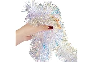 Aurorava Tinsel Garland Christmas Ornaments – Premium Polar Light Film Garlands for Decoration – Multiple Colors Reflective Christmas Party Decor