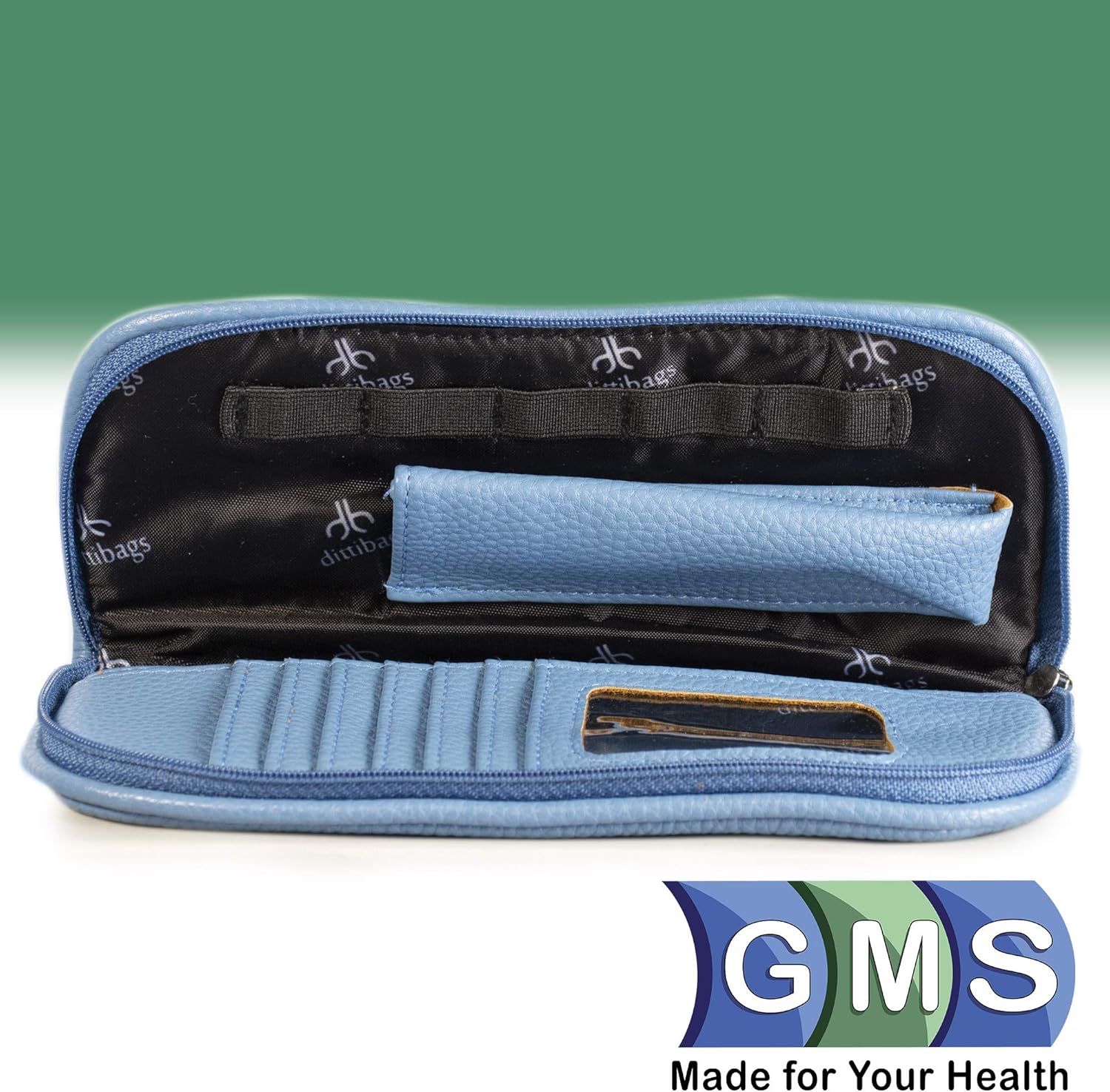 DittiBags Small Diabetic Travel Wallet for Insulin Pen, Pen Tips, Photo ID, and Credit Cards with Two Additional Pockets - for Travel and Everyday Use (Blue): Health & Personal Care