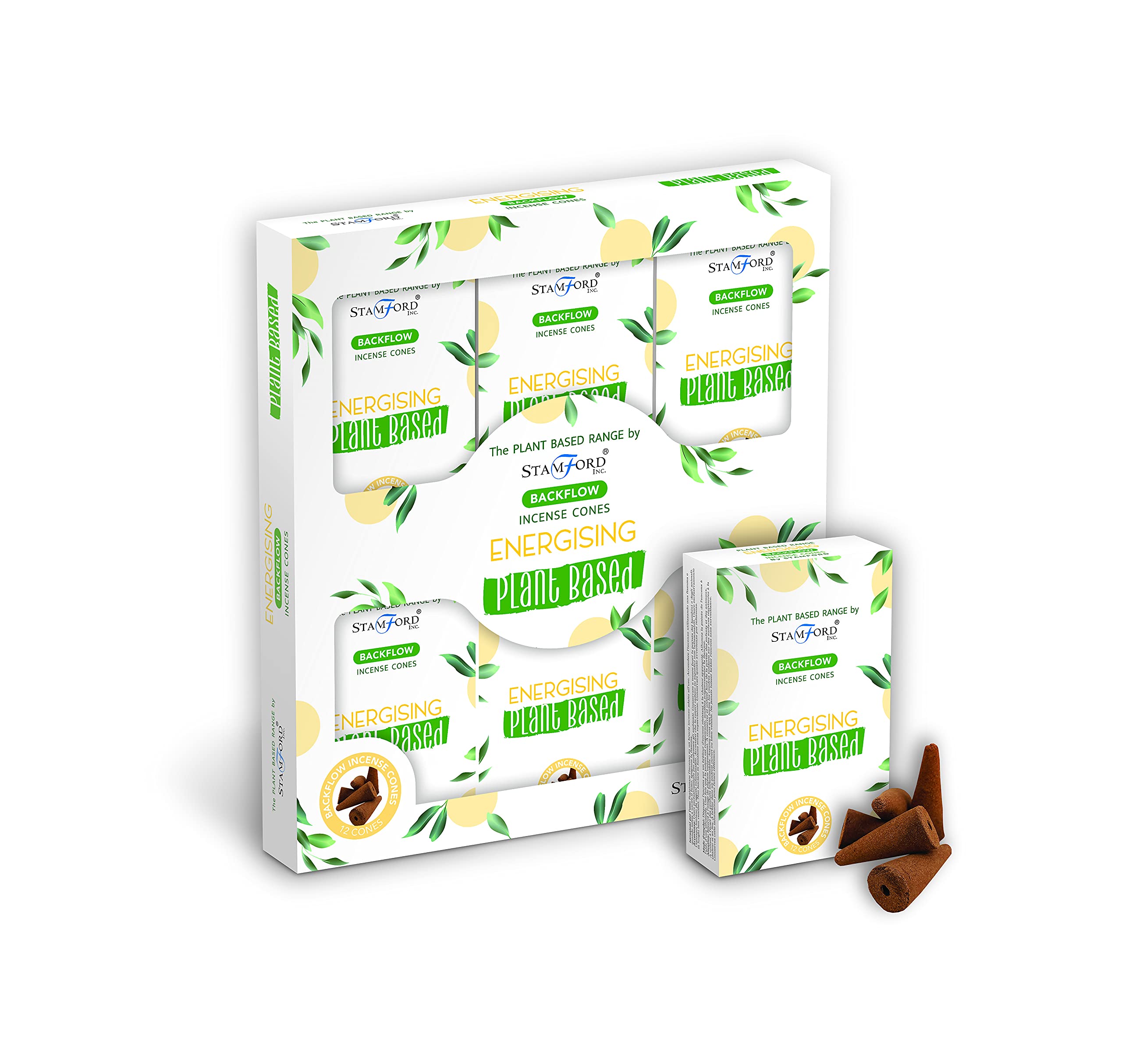 Backflow Incense Cones | Energising Plant Based | H23.2cm x W21.2cm x D3cm | pack of 1