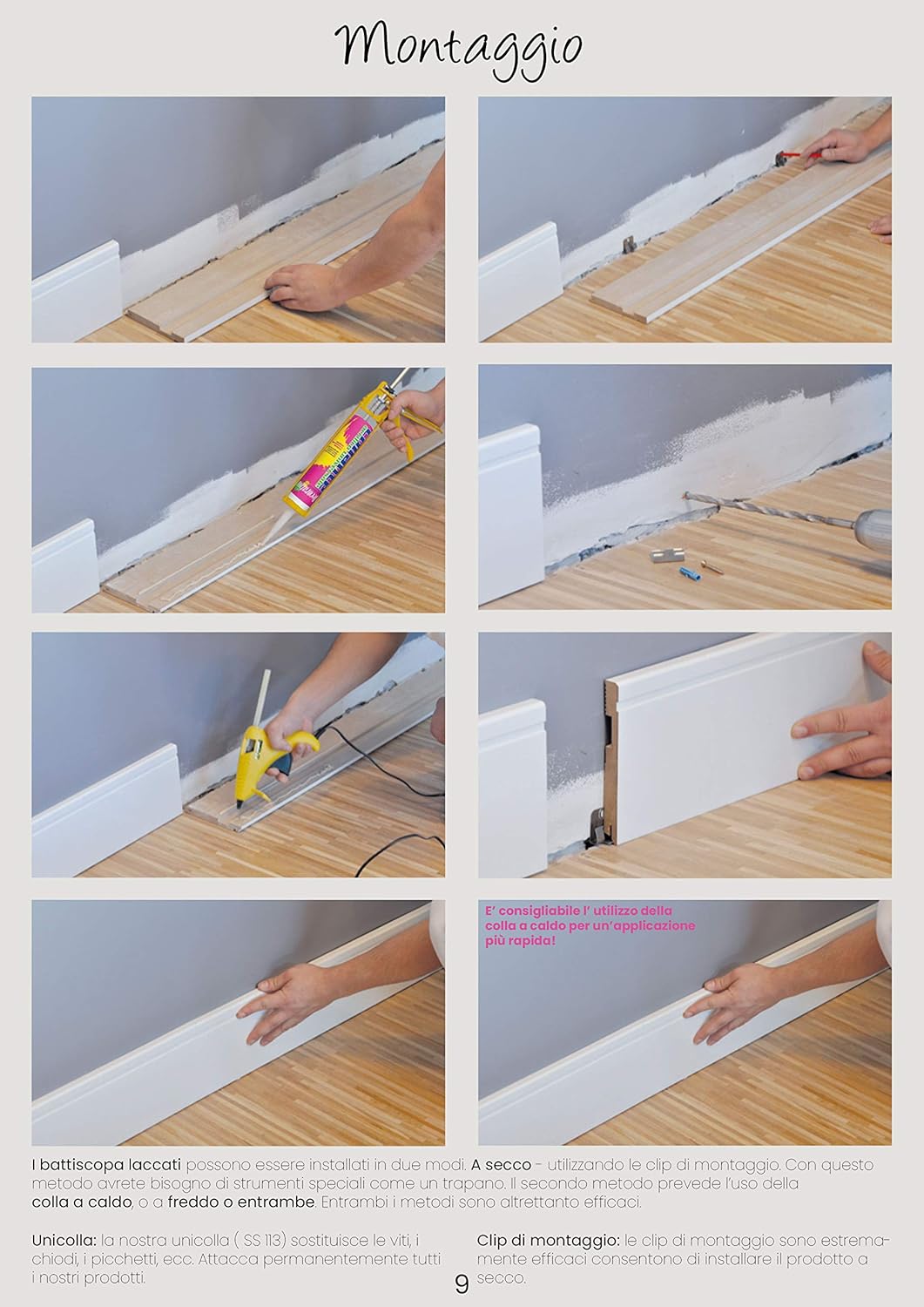 M.Service Srl Plinthe en MDF Hauteur