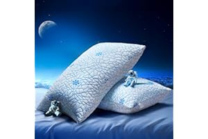 COSYTREE Pillows Queen Size 2 Pack Shredded Memory Foam, Adjustable Height Side Sleepers Pillow with Washable Cover for Back 