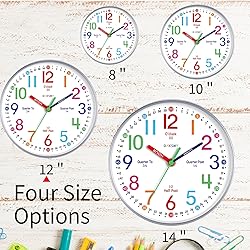 Roymnie Wall Clock for Kids Learning to Tell Time