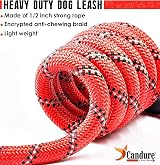 Candure Dog Lead with Soft Padded Handle 5 Ft Reflective Red view 4
