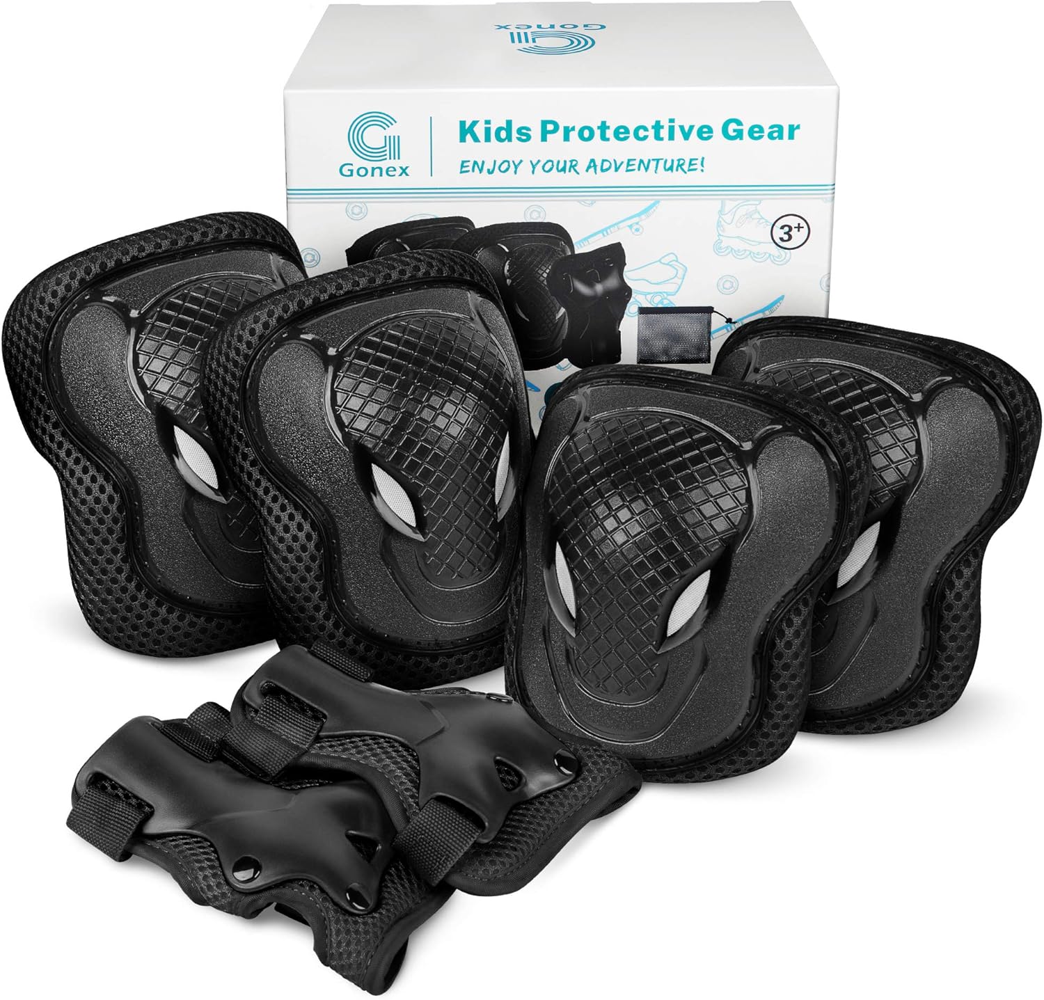 Gonex Kids Knee and Elbow Pads with Wrist Guards, Skateboard Pads for