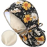 IRIS CRAFT Adjustable Working Cap with Button, Cotton Working Hat Sweatband with Ponytail Pocket Elastic Tie