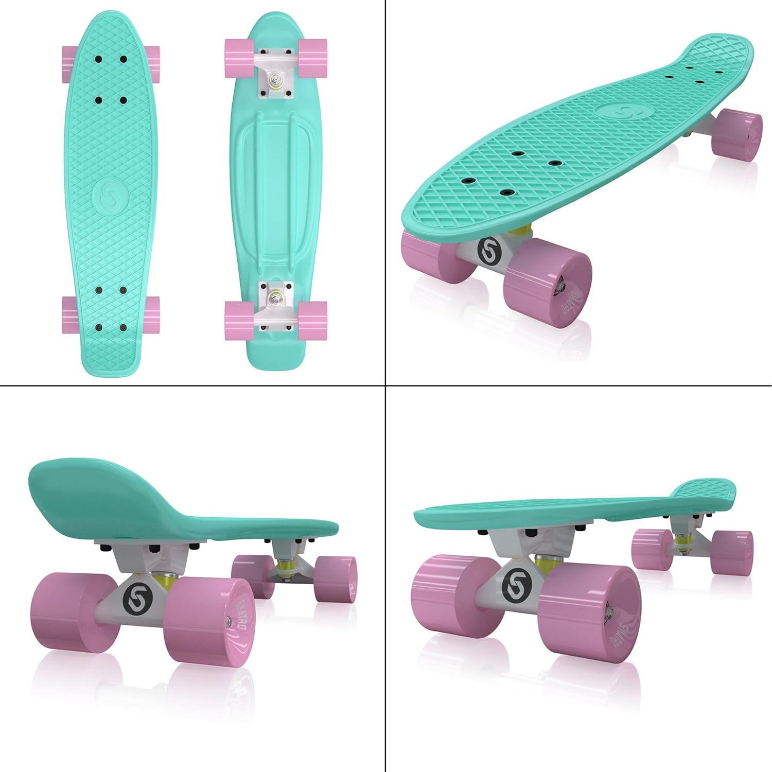 22x6inch Retro Style Plastic Board Comes Complete Skatro Mini Cruiser