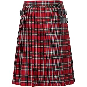 Scottish Kilts for Men Low Rise Fashion Tartan Kilts Traditional Utility Pleated Kilt Cottish Streetwear