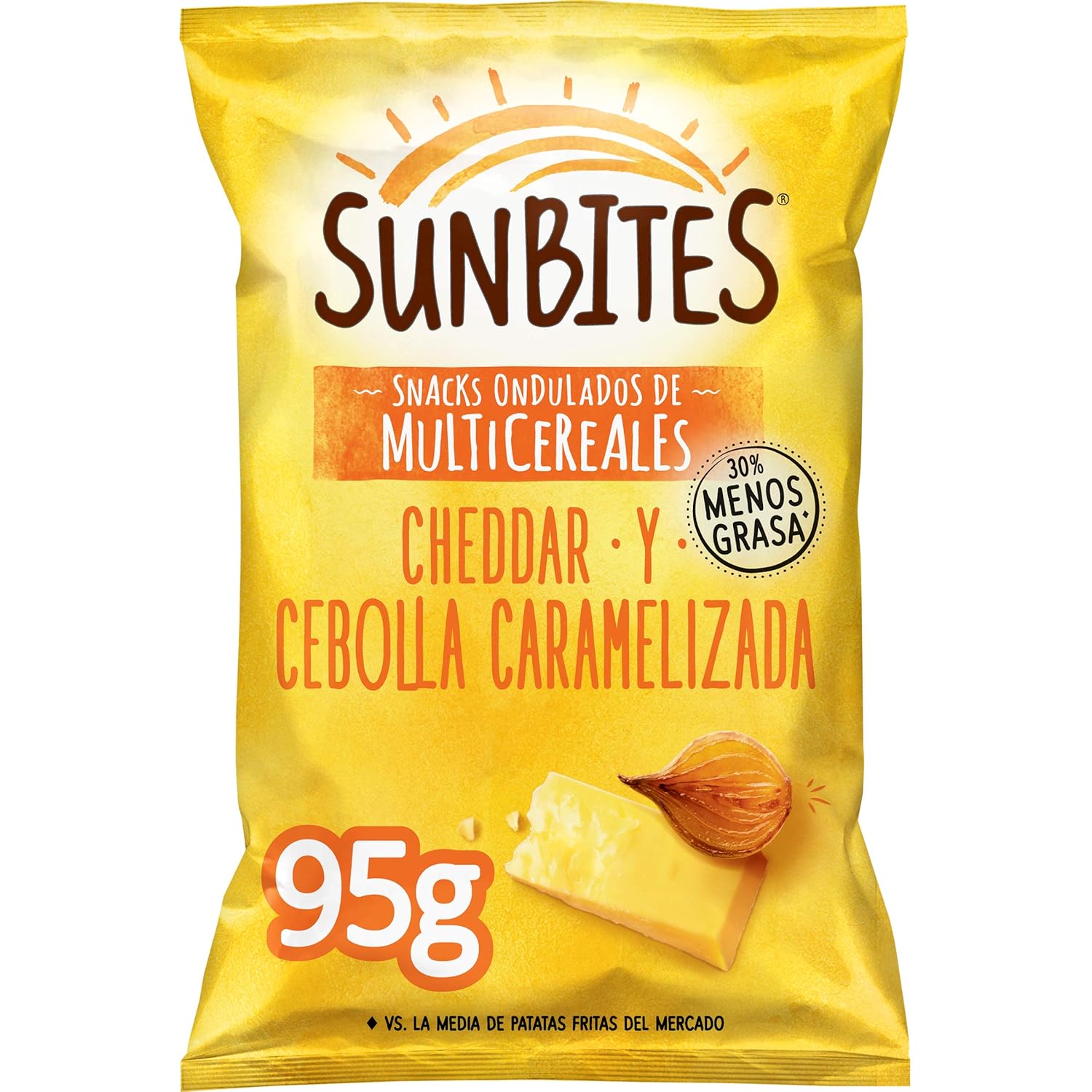 Sunbites, Snack ondulados multicereales con sabor a cheddar y ...