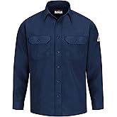 Bulwark Flame Resistant 4.5 oz Nomex IIIA Uniform Shirt with Tailored Sleeve Placket, Topstitched Cuff